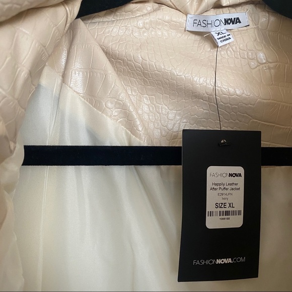 NWT Fashion Nova Leather Puffer Jacket - Picture 10 of 11